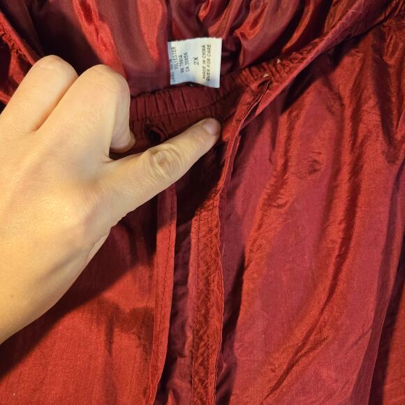 Vintage 2X Premium 100% Silk Red Pull On Pants/Trousers [0460] - Picture 7 of 10